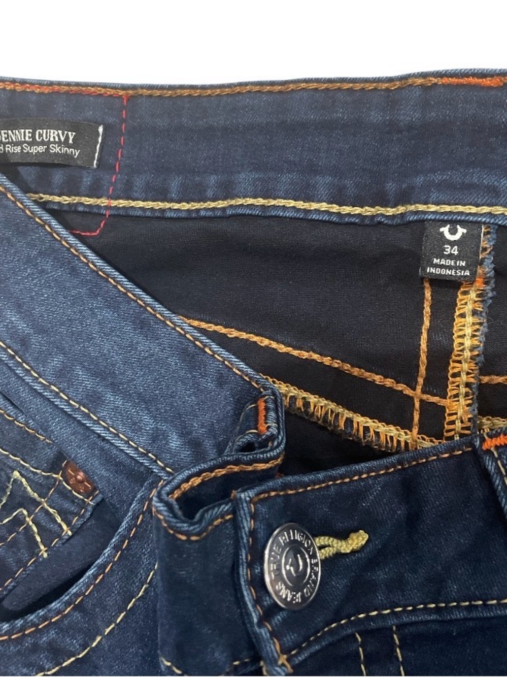 True Religion JENNIE CURVY MID RISE SUPER SKINNY JEANS Size 34 - Picture 2 of 3